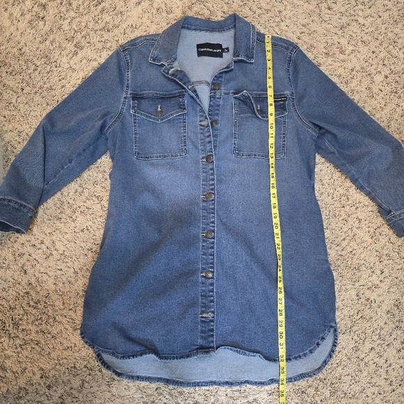 CK JEANS CALVIN KLEIN DENIM SHIRT DRESS M - Picture 11 of 12